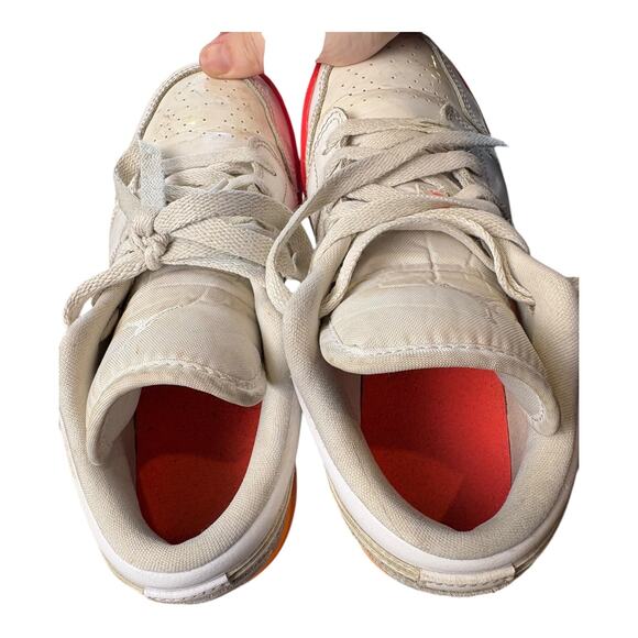 Nike Air Jordan 1 Low OG “Sunset Sole”‎ 554723-100 Size 4Y White/Red/Orange - Picture 9 of 13